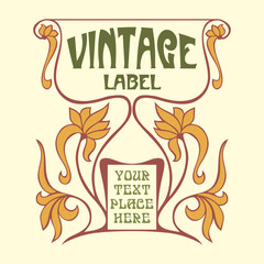 vector vintage items: label art nouveau	
