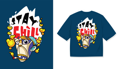 Chill and Relaxed Graphic Tee Artwork Minimalist Calm T-Shirt Design Trendy Casual Wear Illustration for T-Shirts Soft Aesthetic T-Shirt Design with Cozy Vibes