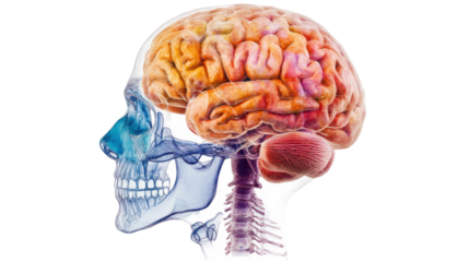 anatomy of human brain isolated on white background