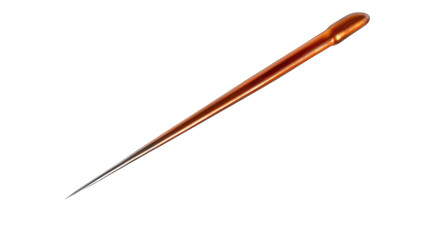 a single sewing needle isolated on white background