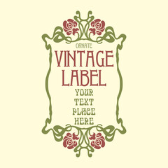 vector vintage items: label art nouveau	
