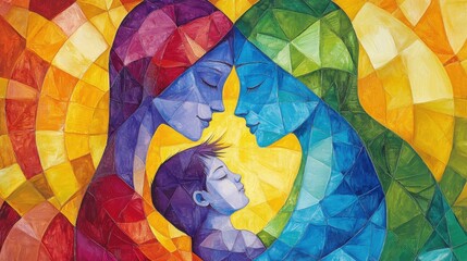 A parent holding a child, representing love and belonging from Maslow psychological needs category.