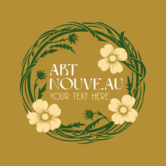 vector vintage items: label art nouveau	
