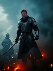 A person in traditional clothing standing at the cave entrance and looking into the desert.