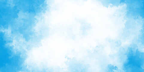 Hand painted light blue background with watercolor, abstract watercolor scraped grungy background, Modern and paper texture design with sky blue cloud paint brush.