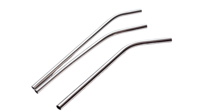 bent drinking straw for reusable isolated on white background