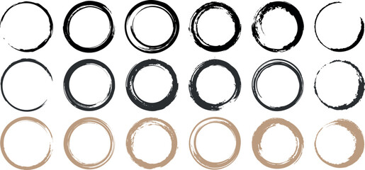 Grunge Circular Frame Overlays – Distressed Vector Frames with Transparent Background