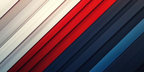 Obraz premium Abstract pattern with diagonal lines in red, blue, and white.