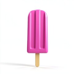 Bright magenta popsicle isolated on a bright white background