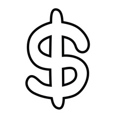 Dollar sign vector, dollar sign clip art, dollar currency line art symbol, US dollar money currency sign
