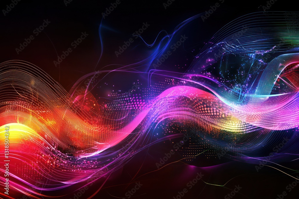 Poster network of technology lines in an abstract smart background.