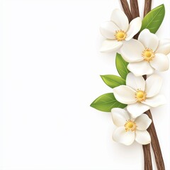 Stunning branch of jasmine flowers with lush green leaves and buds showcasing the beauty of nature