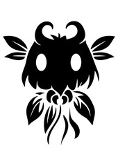 Art Nouveau cute monster Graphic Accents, vector illustration, vintage elements