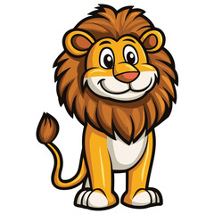 Obraz premium lion cartoon vector illustration 
