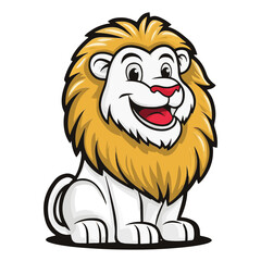 Fototapeta premium lion cartoon vector illustration 