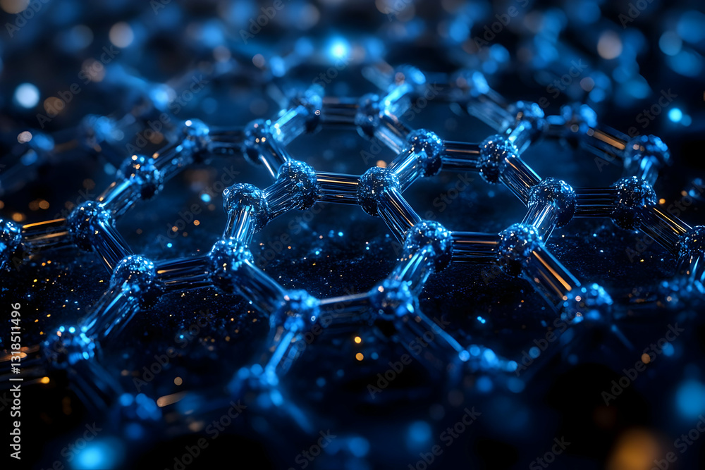 Aufkleber abstract hexagonal molecular structure