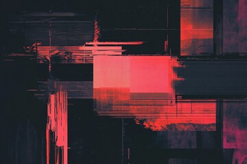 black geometric background combined with retro VHS style