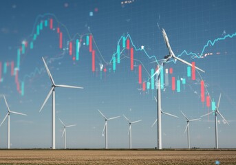 Wind turbines with declining graph