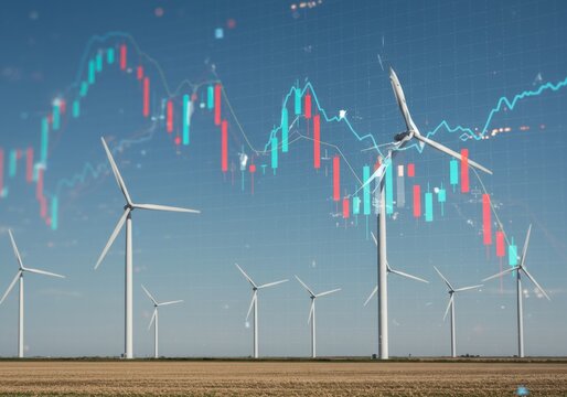 Wind turbines with declining graph