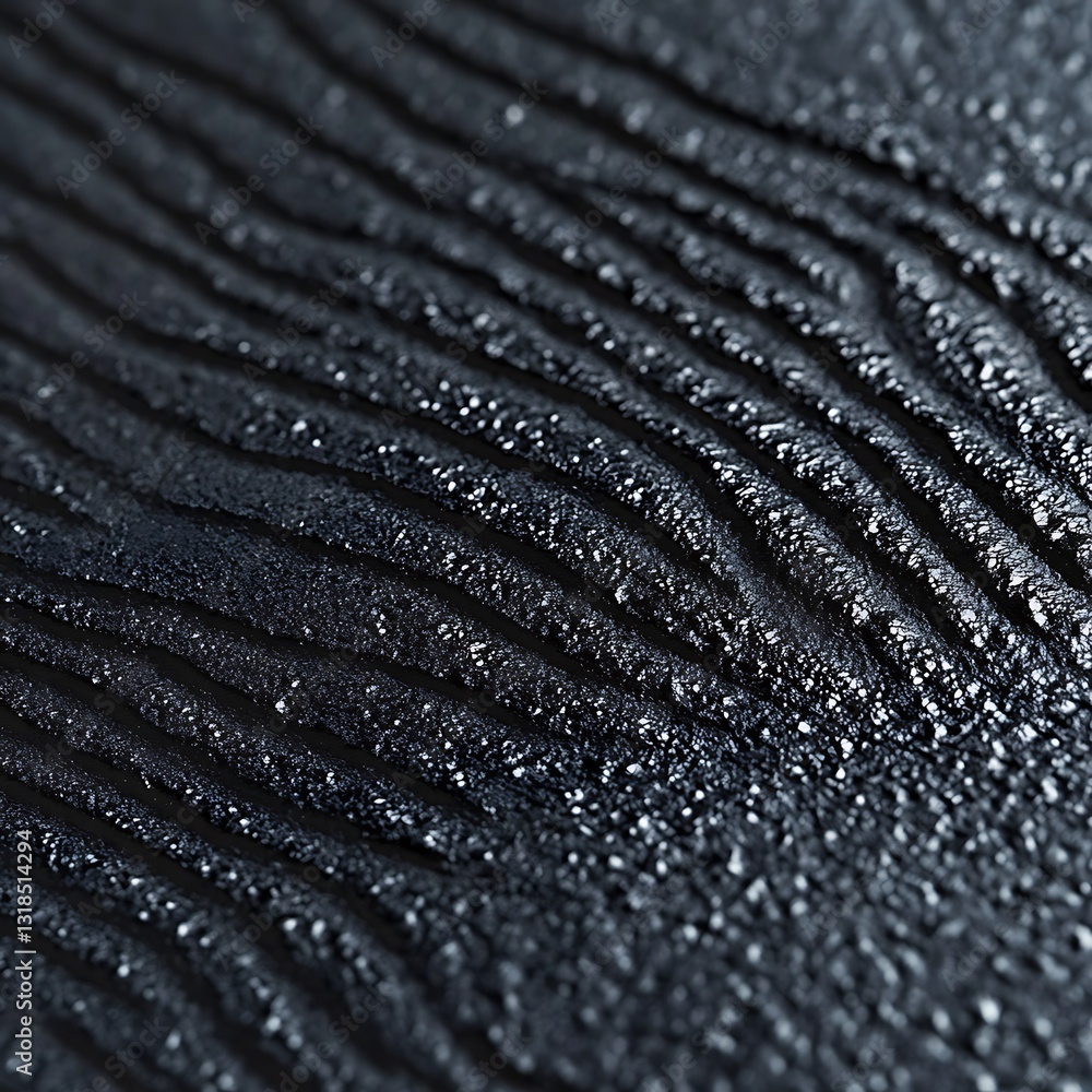 Poster black textured surface with wavy lines and depth for artistic and design backgrounds