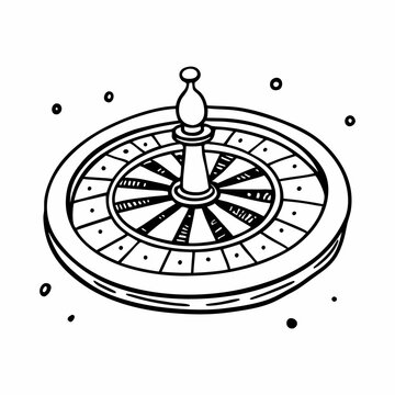 recommend clip art: Hand Drawn Roulette Wheel Illustration Vintage Casino Style Art