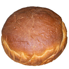Isolated Artisan Round Bread on white background