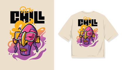 Chill and Relaxed Graphic Tee Artwork Minimalist Calm T-Shirt Design Trendy Casual Wear Illustration for T-Shirts Soft Aesthetic T-Shirt Design with Cozy Vibes