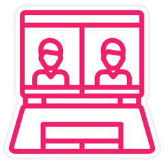 Vector Design Online Meeting Icon Style