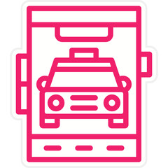 Vector Design Mobile Taxi Icon Style