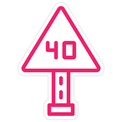 Vector Design 40 Speed Limit Icon Style
