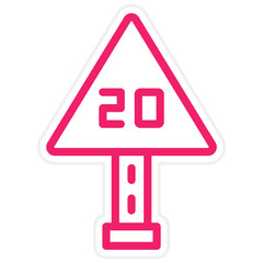 Vector Design 20 Speed Limit Icon Style