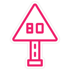Vector Design 80 Speed Limit Icon Style