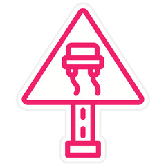 Vector Design Slippery Road Icon Style
