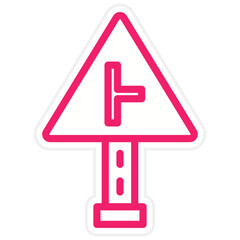 Vector Design Side Road Right Icon Style