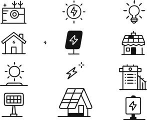 Set of a icon for green energy, vector style