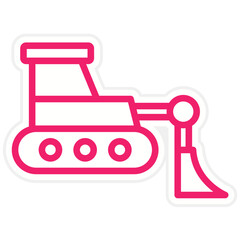 Bulldozer Vector Design Icon Style