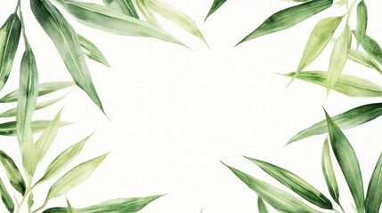 Obraz premium Watercolor of Green bamboo forest isolated on white background,hand drawn seamless bamboo pattern,Perfect for wallpapers,web page, surface textures, space for text.