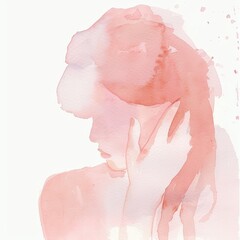Fototapeta premium Watercolor Painting of a Woman's Profile