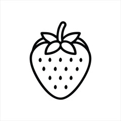 strawberry art vector icon illustration white   