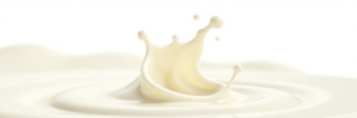 Creamy milk splashes in mid-air against a pristine white background, splash, clean