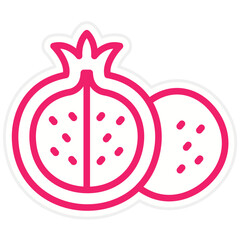Pomegranate Vector Design Icon Style