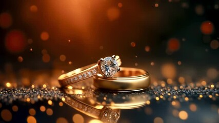 elite wedding engagement rings made of gold, unique original design, beautiful official wedding decoration
