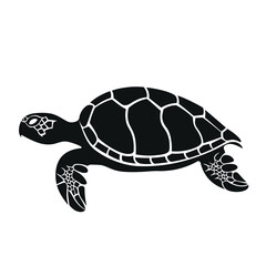 black silhouette of a turtle