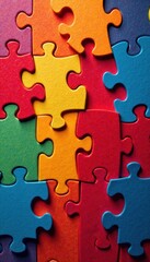 groovy patterned background with overlapping puzzle pieces, background, puzzle, pattern