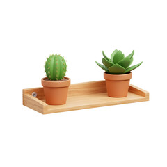 Obraz premium Floating Shelf with Two Potted Plants