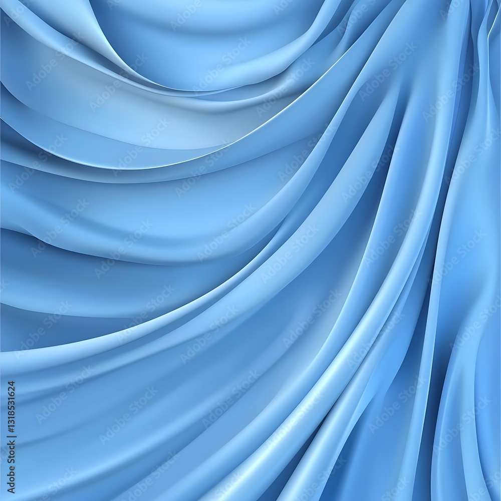 Poster smooth and flowing light blue fabric texture for background design and creative projects
