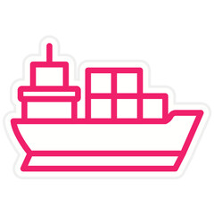 Vector Design Cargo Ship Icon Style
