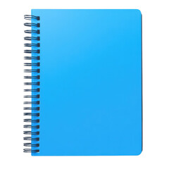 Blue Spiral Notebook Mockup on transparent Background.