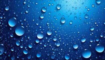 water drops on blue background