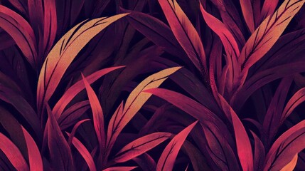 Dramatic Red Leaf Pattern Background with Gold Accents for Unique Designs